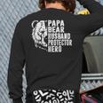 Papa Bear Husband Protector Hero Dad Father's Day Back Print Long Sleeve T-shirt