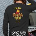 Papa Turkey Matching Family Outfit Thanksgiving Back Print Long Sleeve T-shirt