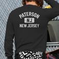 Paterson Nj New Jersey Gym Style Distressed White Print Back Print Long Sleeve T-shirt