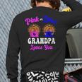 Pink Or Blue Grandpa Loves You Thanksgiving Gender Reveal Back Print Long Sleeve T-shirt