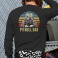 Pitbull Best Dog Dad Ever Retro Sunset Beach Vibe Back Print Long Sleeve T-shirt