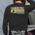 Pleasure Point Santa Cruz Retro Surfer Beach Souvenir Back Print Long Sleeve T-shirt