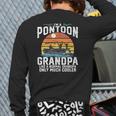 Pontoon Grandpa Captain Retro Boating Father's Day Back Print Long Sleeve T-shirt