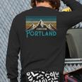 Portland Oregon Vintage Mountains Souvenir Back Print Long Sleeve T-shirt