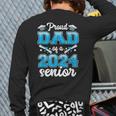 Proud Dad Of A Class Of 2024 Senior Heart Graduation Back Print Long Sleeve T-shirt