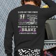 Purple Up Military Kids Land Of The Free Usa Flag Back Print Long Sleeve T-shirt