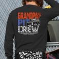 Race Car Themed Birthday Party Grandpa Pit Crew Costume Back Print Long Sleeve T-shirt