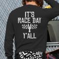 Race Day Yall Checkered Flag Racing Car Driver Racer Back Print Long Sleeve T-shirt