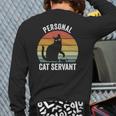 Retro Ca Black Cat Personal Cat Servant Cat Lover Back Print Long Sleeve T-shirt