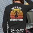 Retro Now I Am Unstoppable T-Rex Vintage Back Print Long Sleeve T-shirt