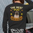 Retro Vintage Best Pug Dad Ever Father's Day Back Print Long Sleeve T-shirt