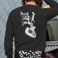 Rock Cat Playing Guitar Guitar Cat Back Print Long Sleeve T-shirt