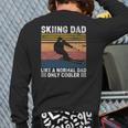 Skiing Dad Like A Normal Dad Only Cooler Vintage Back Print Long Sleeve T-shirt
