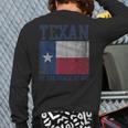 Texan By The Grace Of God Texas Vintage Distressed Retro Back Print Long Sleeve T-shirt