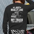 Truck Driver For Men Semi-Trailer Truckin Dad Big Rig Back Print Long Sleeve T-shirt