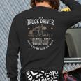 Truck Trucker Wife Big Rig96 Driver Truckin Back Print Long Sleeve T-shirt