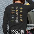 Types Of Freshwater Fish Species Fishing Fisherman Anglers Back Print Long Sleeve T-shirt
