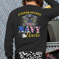 Us Military Navy Uncle With American Flag Veteran Back Print Long Sleeve T-shirt
