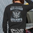 I Am A Us Navy Veteran Grandpa And I Rock Them Both Back Print Long Sleeve T-shirt
