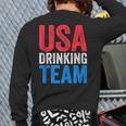 Usa Drinking Team Fourth Of July Back Print Long Sleeve T-shirt