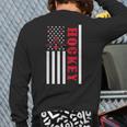 Usa Flag Patriotic American Pride Hockey Player Hockey Back Print Long Sleeve T-shirt