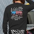 Veteran Grandpa American Flag Two Titles Grandfather Back Print Long Sleeve T-shirt