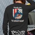 Veterans Day Military Boots Thank You Veteran Flag Back Print Long Sleeve T-shirt