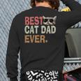 Vintage Best Cat Dad Ever Cat Daddy Father Day Back Print Long Sleeve T-shirt
