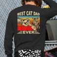 Vintage Best Cat Dad Ever And Retro For Dad Men Father's Day Back Print Long Sleeve T-shirt