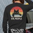 Vintage Retro Ew People Black Cat Back Print Long Sleeve T-shirt