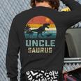 Vintage Unclesaurus Fathers DayRex Uncle Saurus Men Dad Back Print Long Sleeve T-shirt