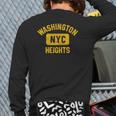 Washington Heights Nyc Gym Style Distressed Amber Print Back Print Long Sleeve T-shirt