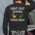 World's Best Grandpa Hands Down Back Print Long Sleeve T-shirt