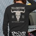 Yellowstone National Park Bison Skull Buffalo Vintage Back Print Long Sleeve T-shirt