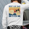 Best Cat Dad Ever Retro Vintage Cat Daddy Father Day Back Print Long Sleeve T-shirt