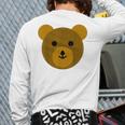 Cute Brown Bear Teddy-Bear Back Print Long Sleeve T-shirt