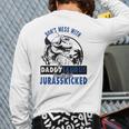 Daddysaurus Dad Husband Father's Day Matching Dinosaur Back Print Long Sleeve T-shirt