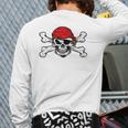 Jolly Roger Pirate Skull And Crossbones Flag Back Print Long Sleeve T-shirt