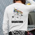 Muscle Unicorn Dad Baby Daughter Shoulder Sitting Dadacorn Back Print Long Sleeve T-shirt