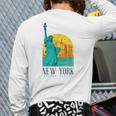 Statue Of Liberty Retro Vintage New York City Nyc Ny Back Print Long Sleeve T-shirt