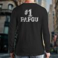 1 Papou Number One Sports Father's Day Back Print Long Sleeve T-shirt