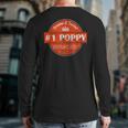 1 Poppy Men Number One Dad Grandpa Fathers Day Back Print Long Sleeve T-shirt