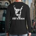 80S Rock N Roll Band Hand Horns Vintage Style Back Print Long Sleeve T-shirt