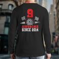 9Th Birthday Race Car Awesome Since 2014 Racing 9 Year Old Back Print Long Sleeve T-shirt
