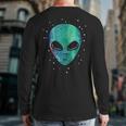 Alien Head Starry Night Sky Alien Lover Back Print Long Sleeve T-shirt