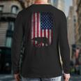 American Bear Hunter Patriotic For Dad Father's Day Back Print Long Sleeve T-shirt
