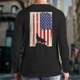 American Wolf Hunter Patriotic For Dad Father's Day Back Print Long Sleeve T-shirt