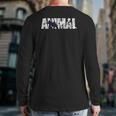 Animal Powerlifting Gym Bodybuilding Weight Lifting Beast Back Print Long Sleeve T-shirt