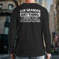 Ask Grandpa Anything Father's Day Back Print Long Sleeve T-shirt