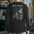 Back The Blue Thin Blue Line Flag K-9 German Shepherd Police Back Print Long Sleeve T-shirt